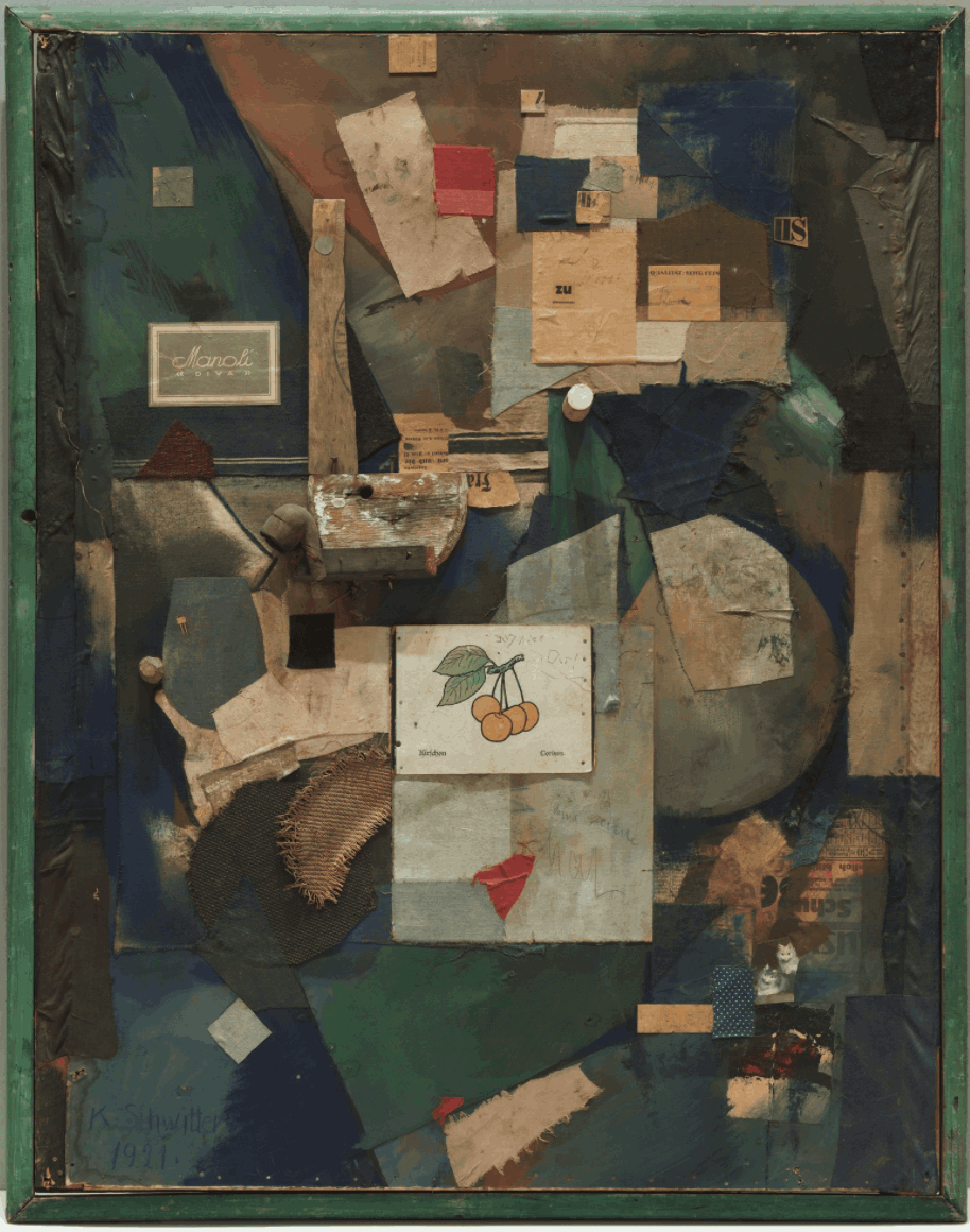 Kurt Schwitters, Merz Picture 32 A. The Cherry Picture (Merzbild 32 A. Das Kirschbild), 1921